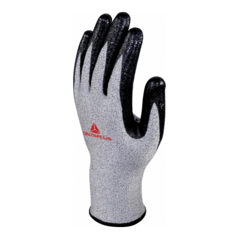 Изображение товара Перчатки трикотажные антипорезные с нитриловым покрытием Delta Plus VENICUTC03, размер 10, упаковка 3 пары VECUTC03GRG310