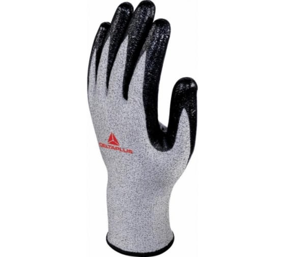 Изображение товара Перчатки трикотажные антипорезные с нитриловым покрытием Delta Plus VENICUTC03, размер 10, упаковка 3 пары VECUTC03GRG310