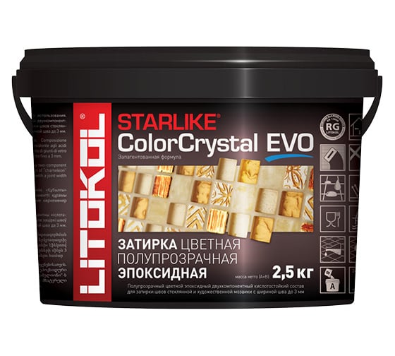 Изображение товара Эпоксидный состав для укладки и затирки мозаики LITOKOL STARLIKE EVO S.800 GRIGIO OSLO 485470003