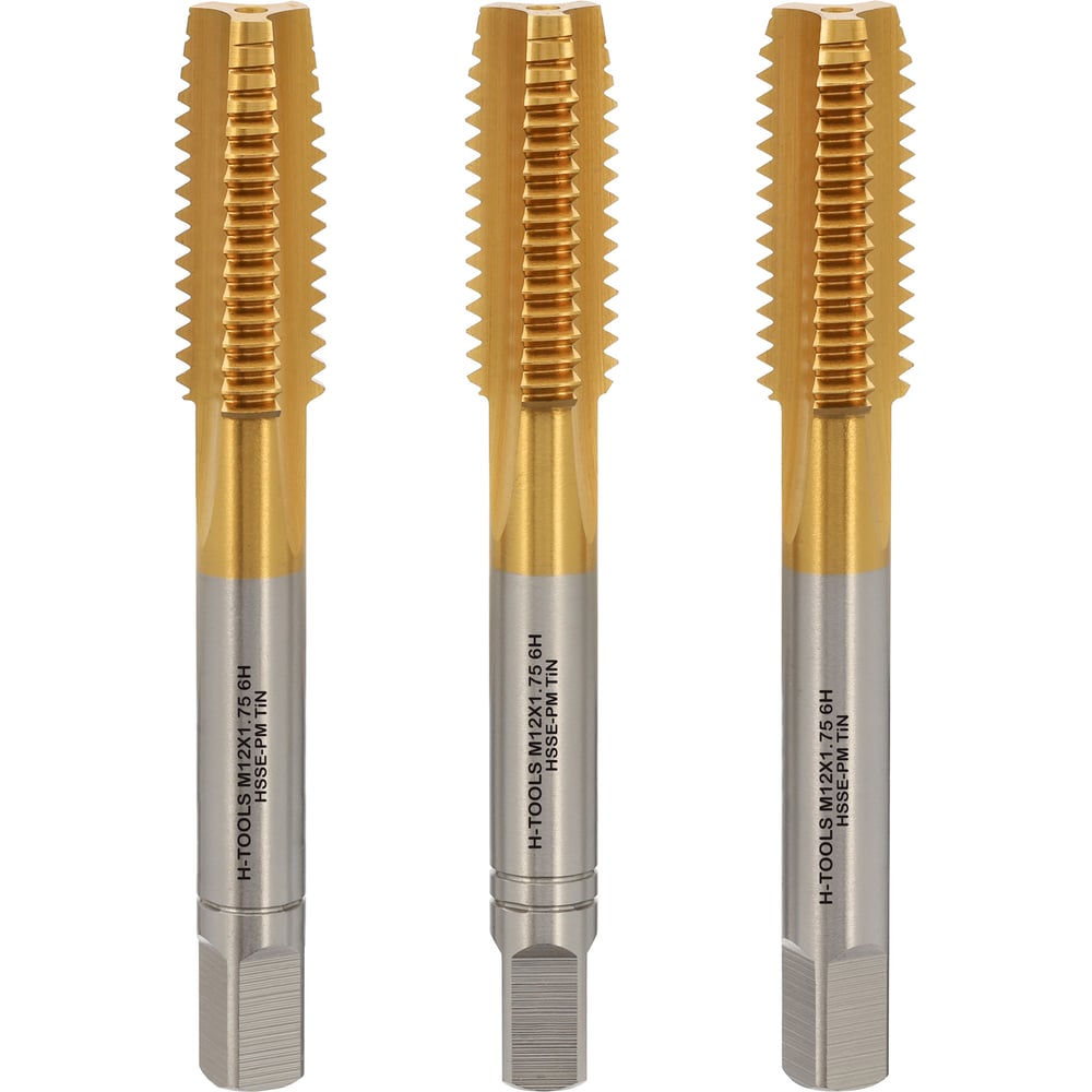 Изображение товара Метчик H-Tools М12 1.75 мм DIN352 комплект из 3 штук