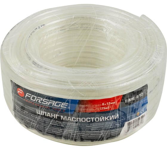 Изображение товара Шланг ПВХ маслостойкий Forsage 8мм х 12мм х 25м F-NHE-8/12(61384)