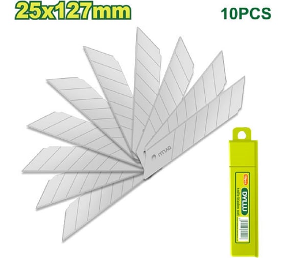 Изображение товара Набор отламываемых лезвий для ножей DYLLU 10 шт, 25x127 мм DTMK1K25