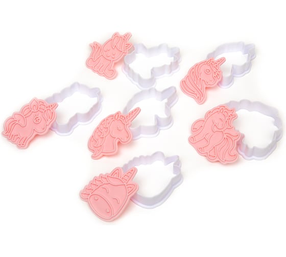 Изображение товара Набор вырубок для печенья S-Chief пластик, 6 шт, №1 Единороги SHF-0351 739983