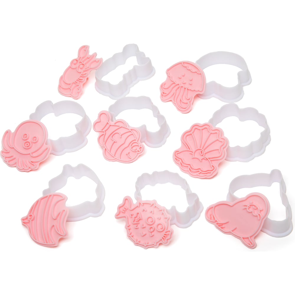 Изображение товара Набор вырубок для печенья морские обитатели S-Chief 8 шт пластик