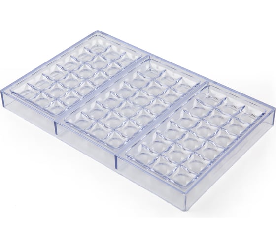 Изображение товара Форма для шоколада S-Chief полистирол, 27.5 х 17.5 х 2.5 см, 1 шт, №1 квадратики PPC-0101 738915