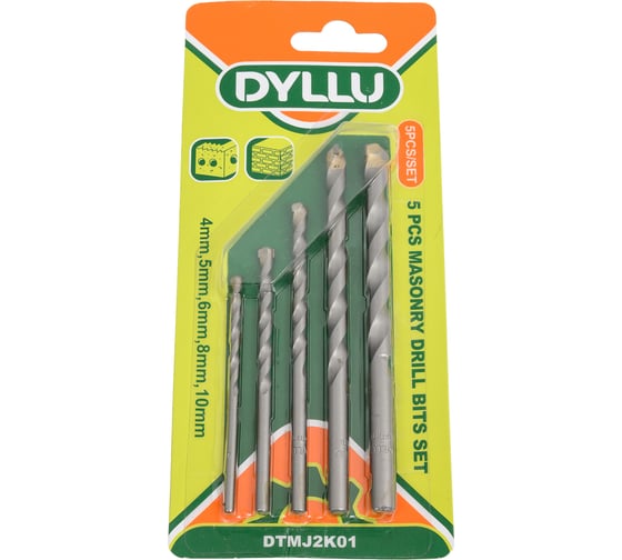 Изображение товара Набор сверл по бетону DYLLU 5 шт, 4-10 мм DTMJ2K01