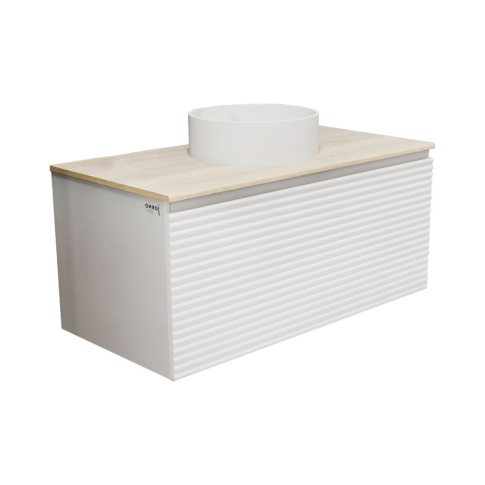 Изображение товара Подвесная тумба JORNO Cossety 100 белая с дубом Мавелла Голд для ванной комнаты