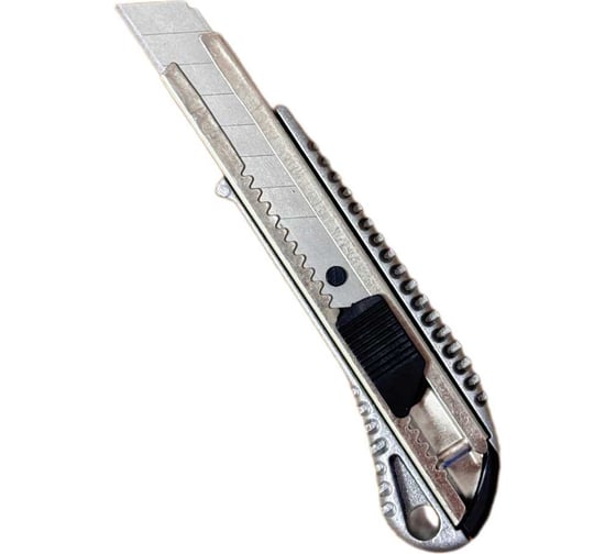 Изображение товара Нож строительный Monolit 18мм, металл, рифлен. корпус, автофикс., блистер 0167