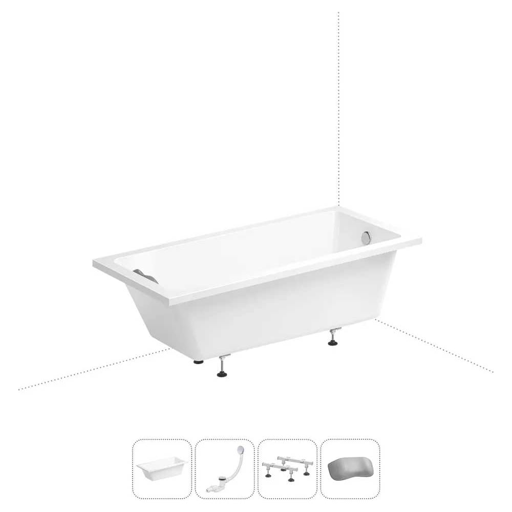 Изображение товара Акриловая ванна Wellsee Freedom 180x85 см в наборе 4 в 1