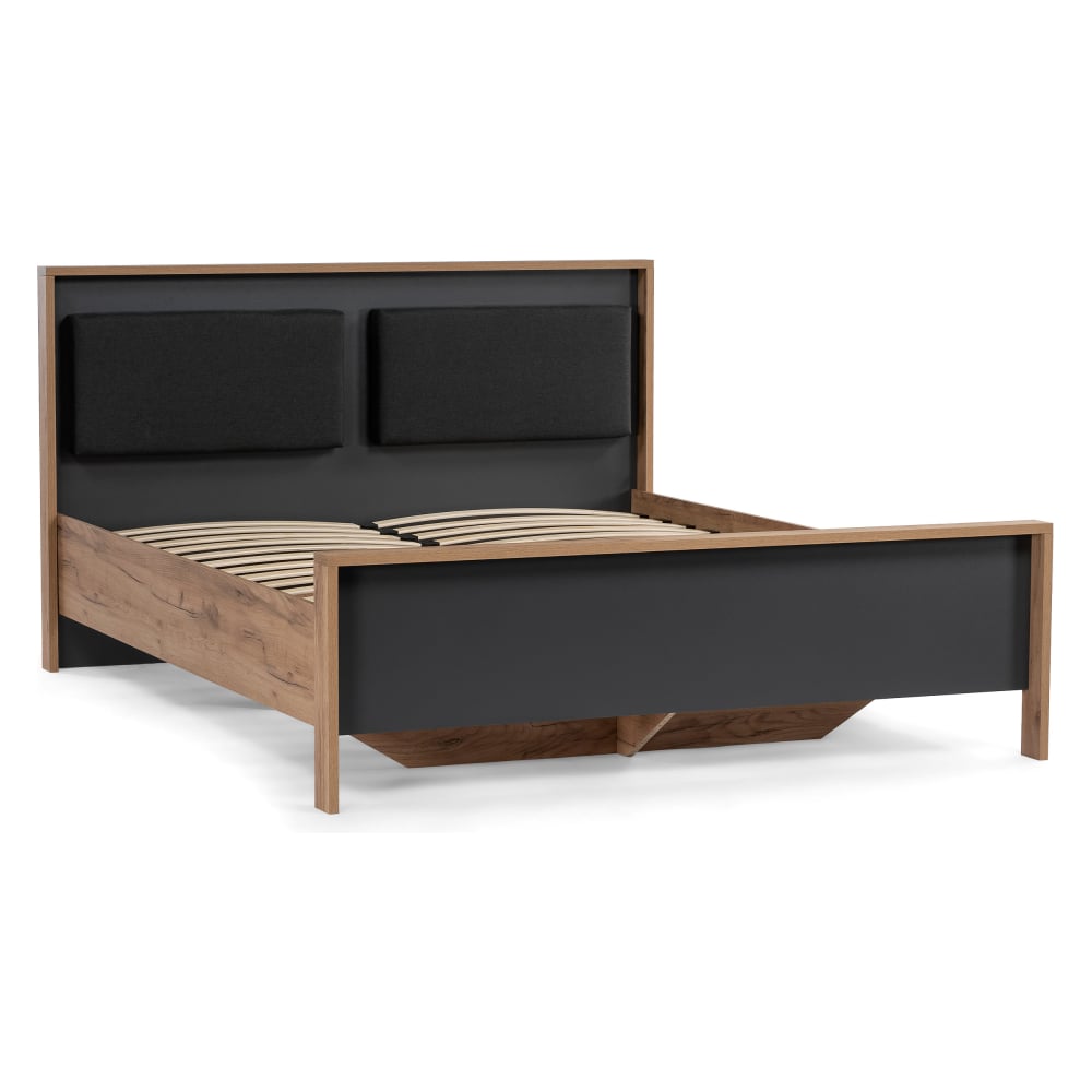 Изображение товара Двуспальная кровать Woodville Тхан 180х200 см, дуб крафт золотой антрацит