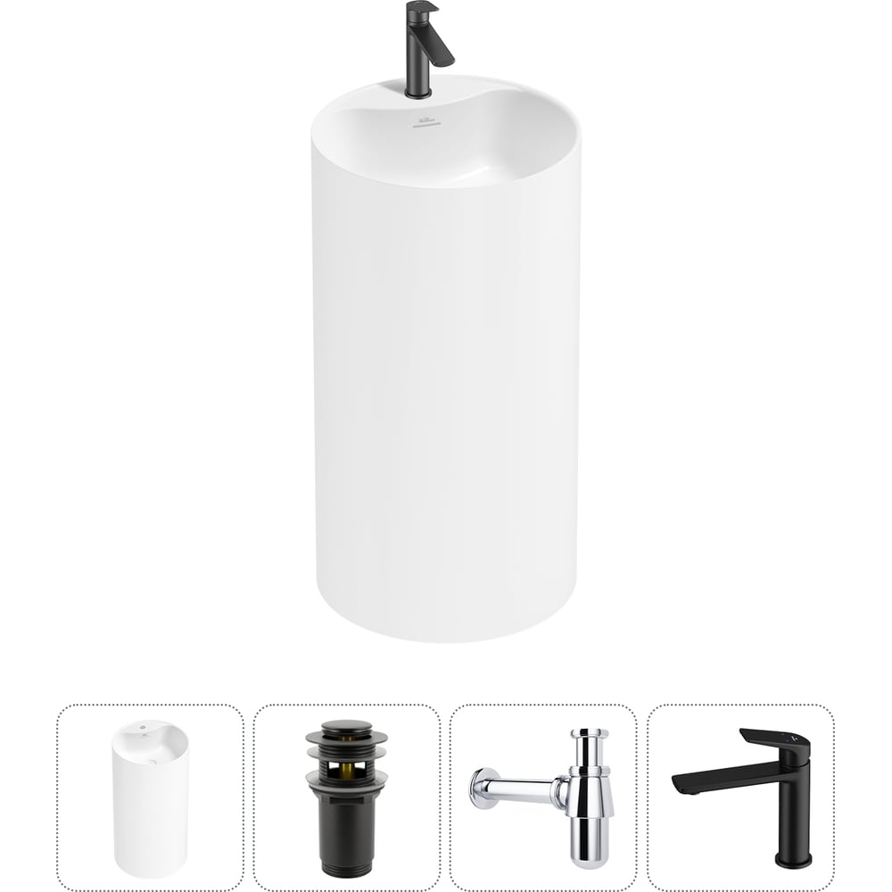 Изображение товара Напольная раковина Wellsee Chalice Perfection белый глянец