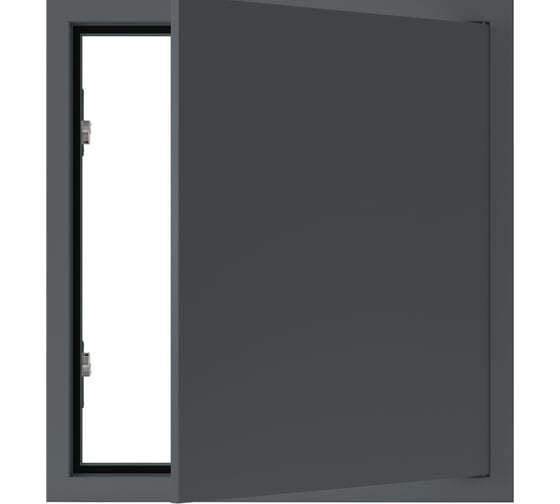 Изображение товара Люк металлический Хаммер 20x30 (ШхВ) см, нажимной, сталь, графит, петли на стороне 30 хн23граф