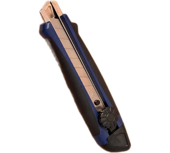 Изображение товара Нож строительный Monolit 18мм, резина, ролик. фиксатор, резин. вставки, блистер 0166