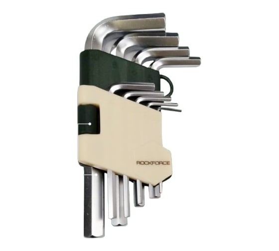 Изображение товара Набор ключей Rockforce 6-гранных Г-образных, 10 предметов, в пластиковом держателе RF-5102(5713)