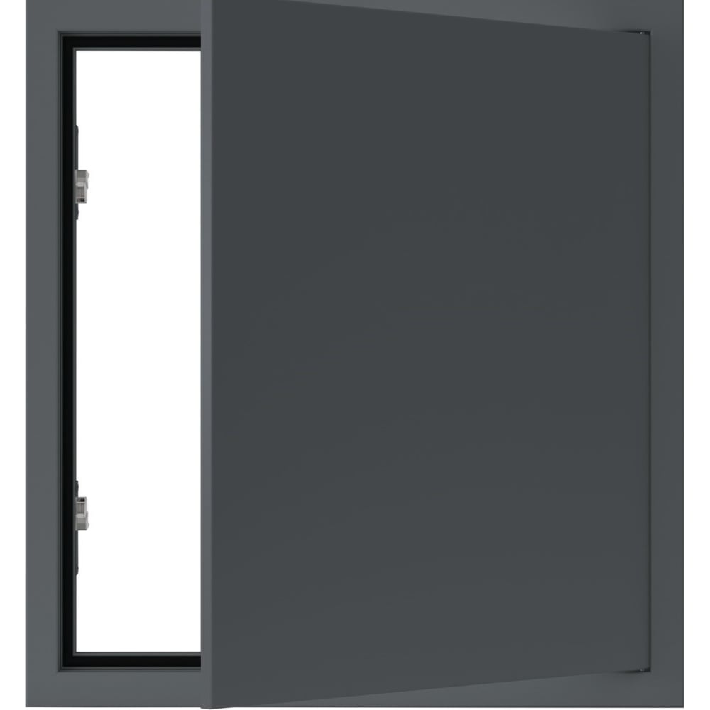 Изображение товара Люк металлический Хаммер 40x60 (ШхВ) см, нажимной, сталь, графит, петли на стороне 60 хн46граф