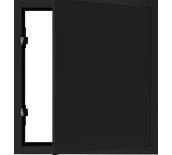 Изображение товара Люк металлический Хаммер 30x60 (ШхВ) см, нажимной, сталь, черный, петли на стороне 60 хн36черн