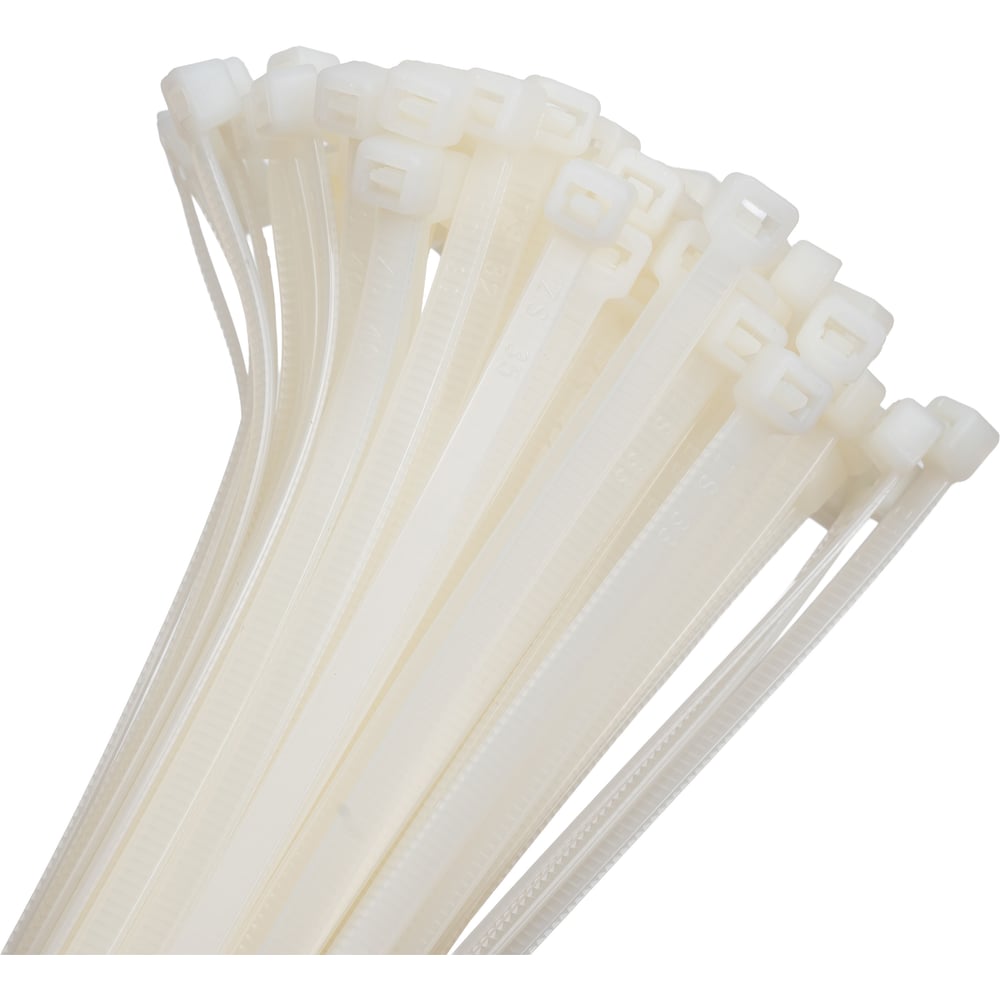 Изображение товара Кабельные стяжки DYLLU 100 300 мм белые прочные и UV-устойчивые 100 шт.