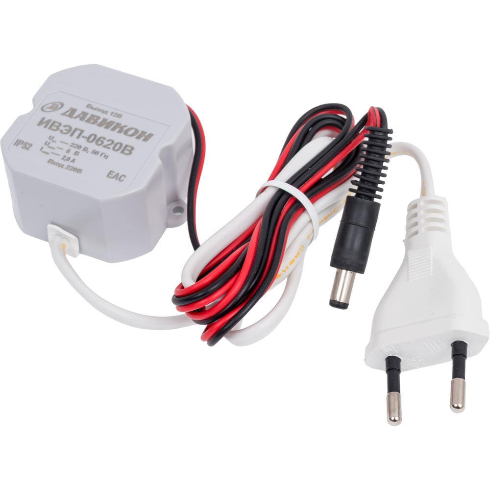 Изображение товара Блок питания ДАВИКОН AC/DC ИВЭП-0620В стабилизированный 6 В 2 А IP52