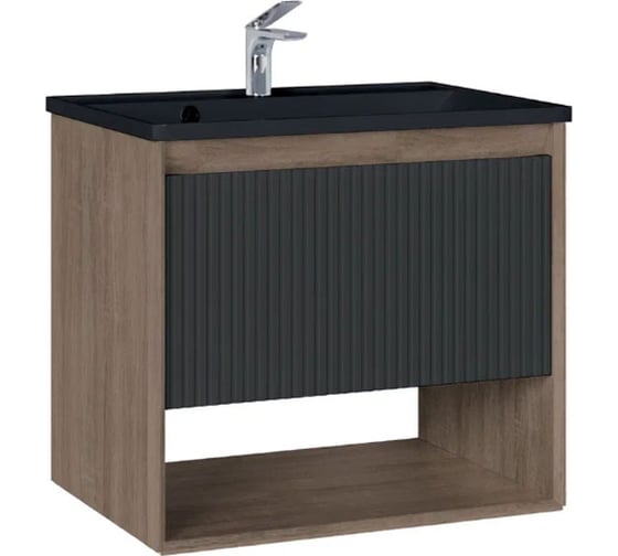 Изображение товара Подвесная тумба Jorno Tossony 70 для раковины Астория 70 антрацит, цвет Дуб Самдал Toss.01.70, P, DS-A, JR