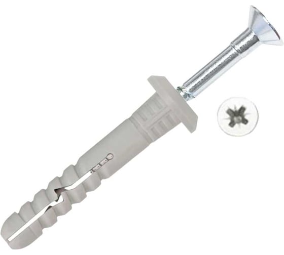 Изображение товара Дюбель гвоздь ВИРТУОЗ 6x60 грибовидный бортик - 100 шт П-60383