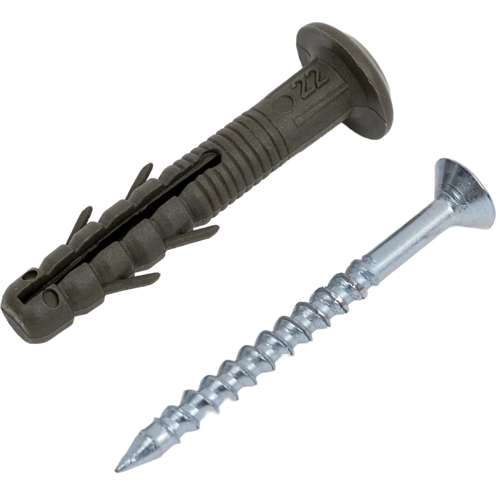 Изображение товара Дюбель гвоздь ВИРТУОЗ 6x40 грибовидный бортик 100 шт