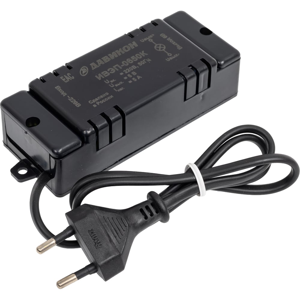 Изображение товара Блок питания ДАВИКОН AC/DC стабилизированный ИВЭП-0650К 6 В 5 А IP21