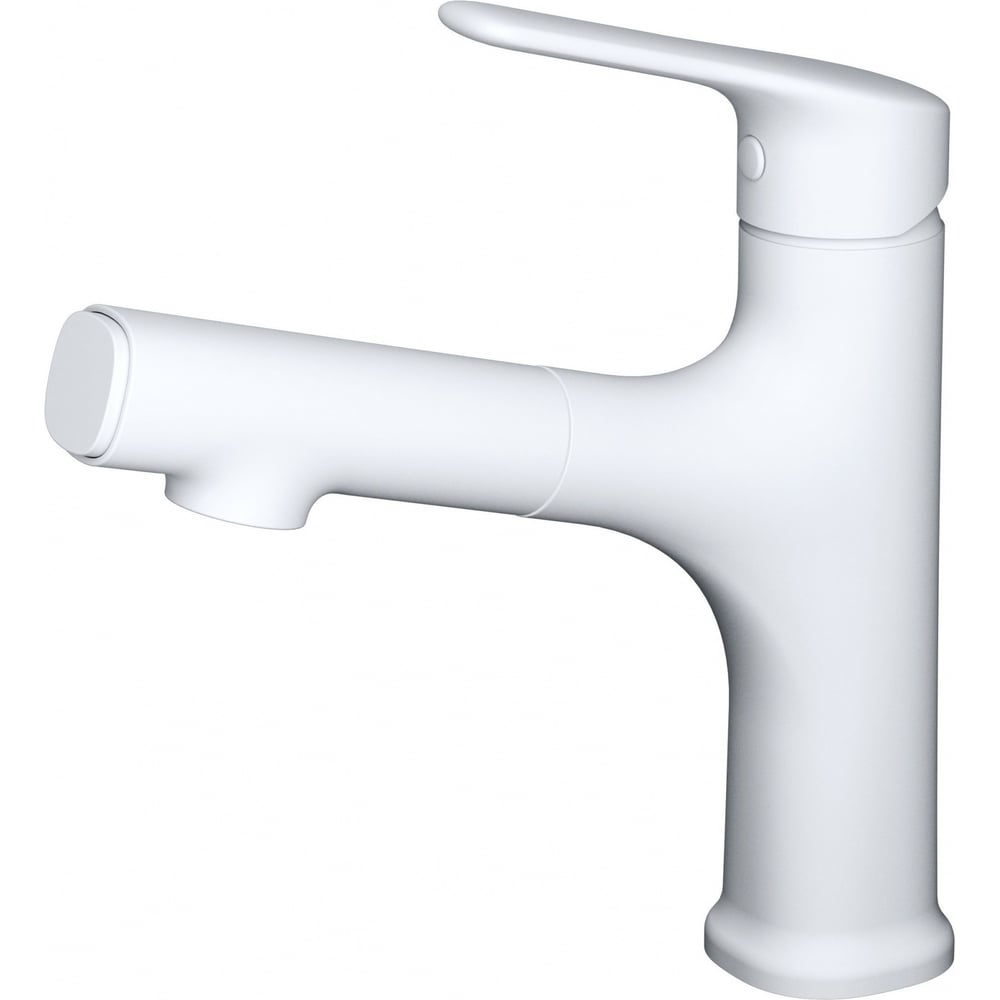 Изображение товара Смеситель для раковины с выдвижным изливом Wonzon & Woghand белый матовый WW-AE4151-MW