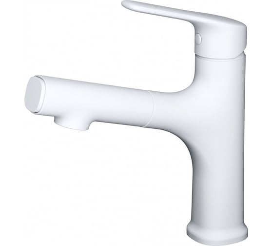 Изображение товара Смеситель для раковины с выдвижным изливом Wonzon & Woghand белый матовый WW-AE4151-MW