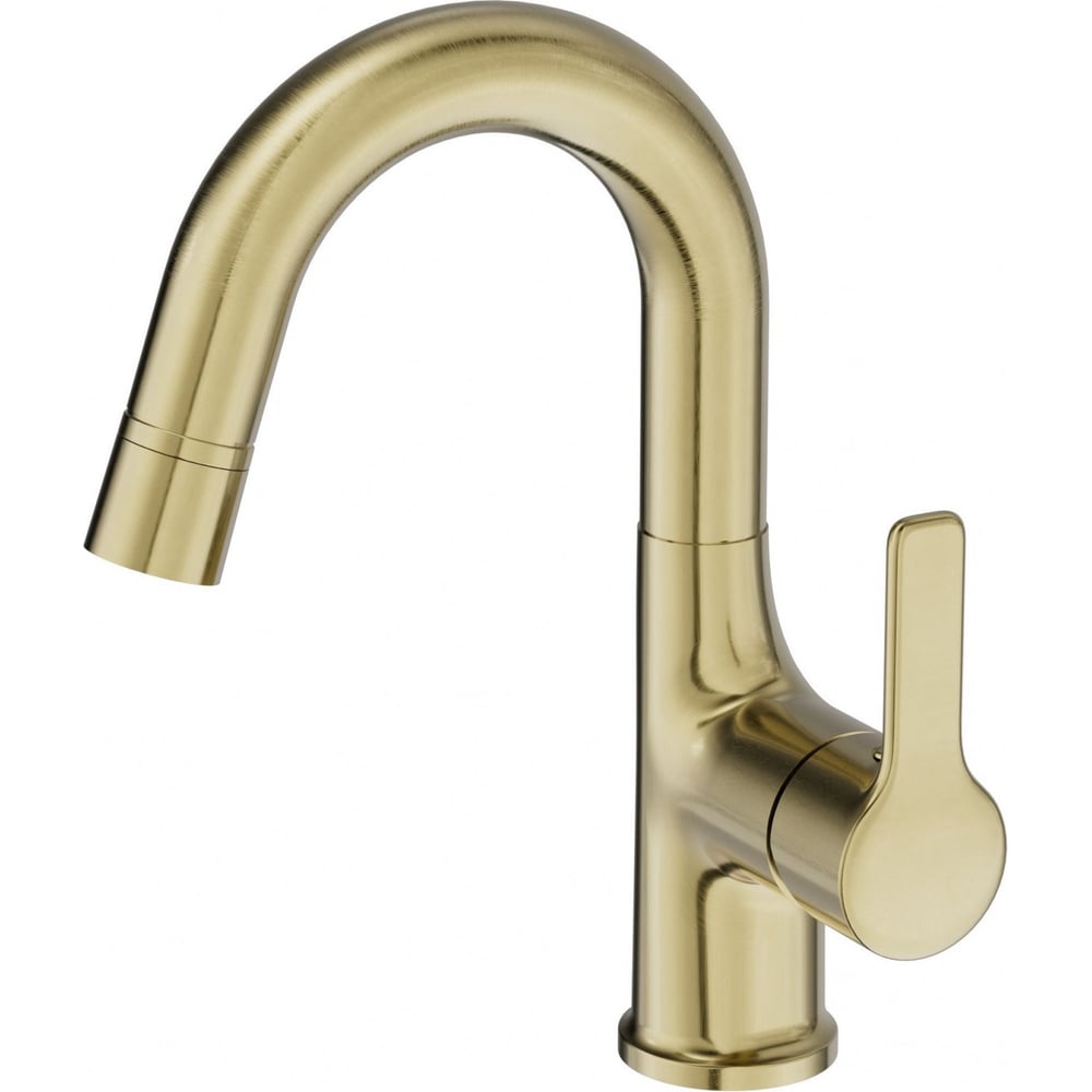 Изображение товара Современный смеситель для раковины с выдвижным изливом Wonzon & Woghand брашированное золото