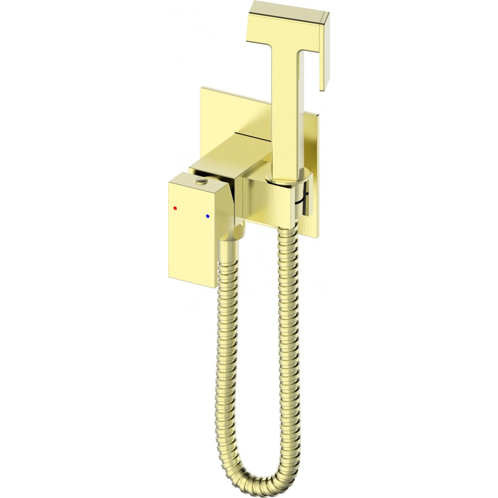 Изображение товара Встраиваемый смеситель с гигиеническим душем Wonzon & Woghand золото брашированное WW-88829903-BG