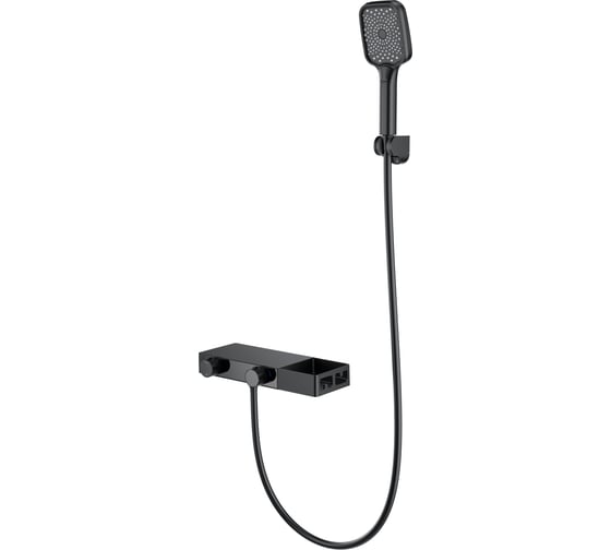 Изображение товара Смеситель для ванны с душем и термостатом Wonzon & Woghand черный матовый WW-B2551-MB