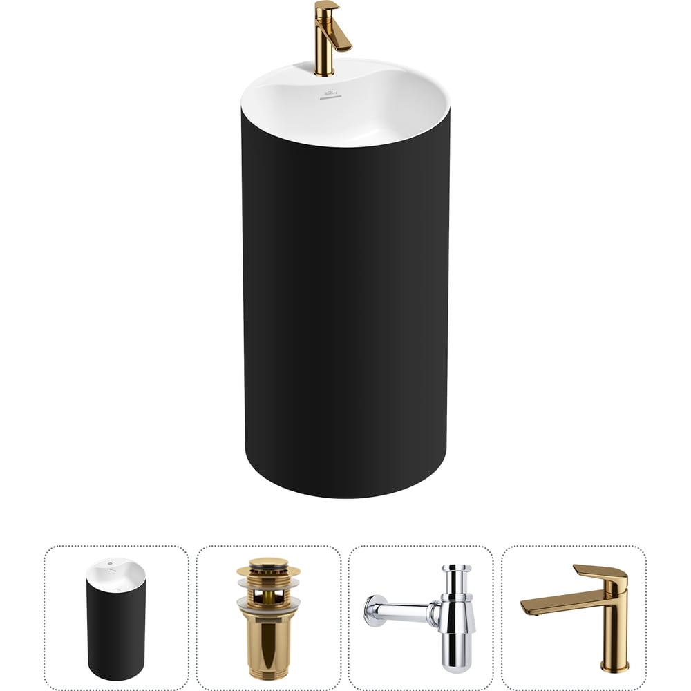 Изображение товара Напольная раковина Wellsee Chalice Perfection 4 в 1 акрил глянцевая или матовая