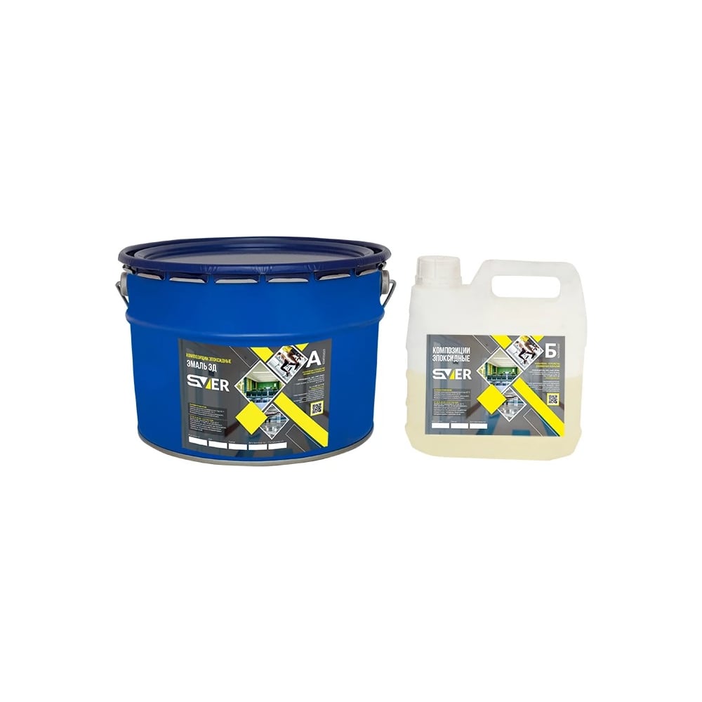 Изображение товара Эмаль SVER ЭД 14 кг RAL 7044 для внутренних работ, глянцевая, бетон