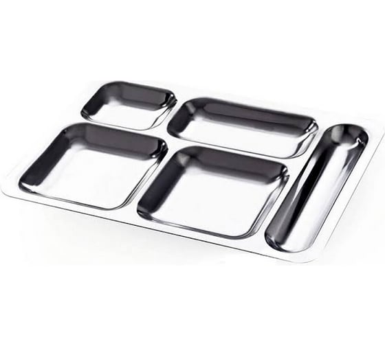 Изображение товара Поднос для обеда SAMGRUPP из нержавеющей стали, 270х395х25, SAMC-113122012