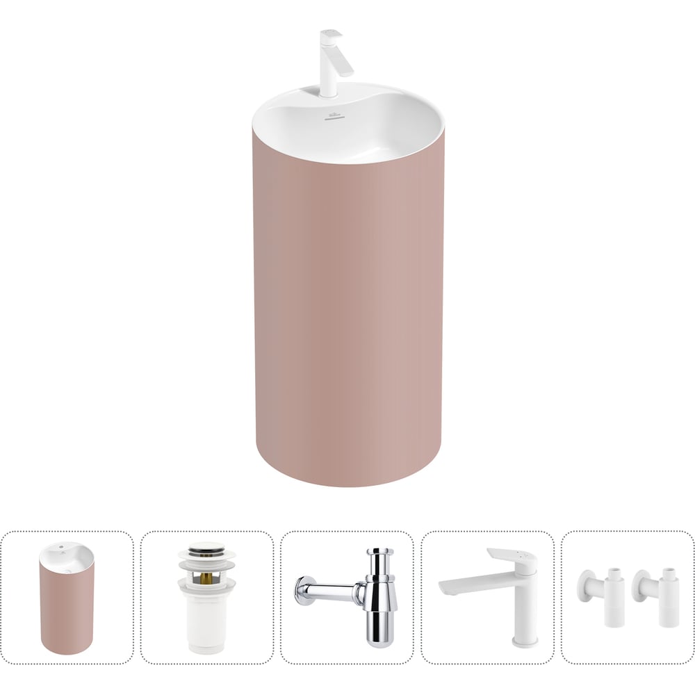 Изображение товара Напольная раковина Wellsee Chalice Perfection светло-розовая