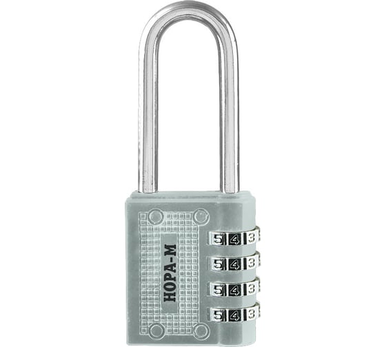 Изображение товара Навесной кодовый замок НОРА-М 619 серебро 17266