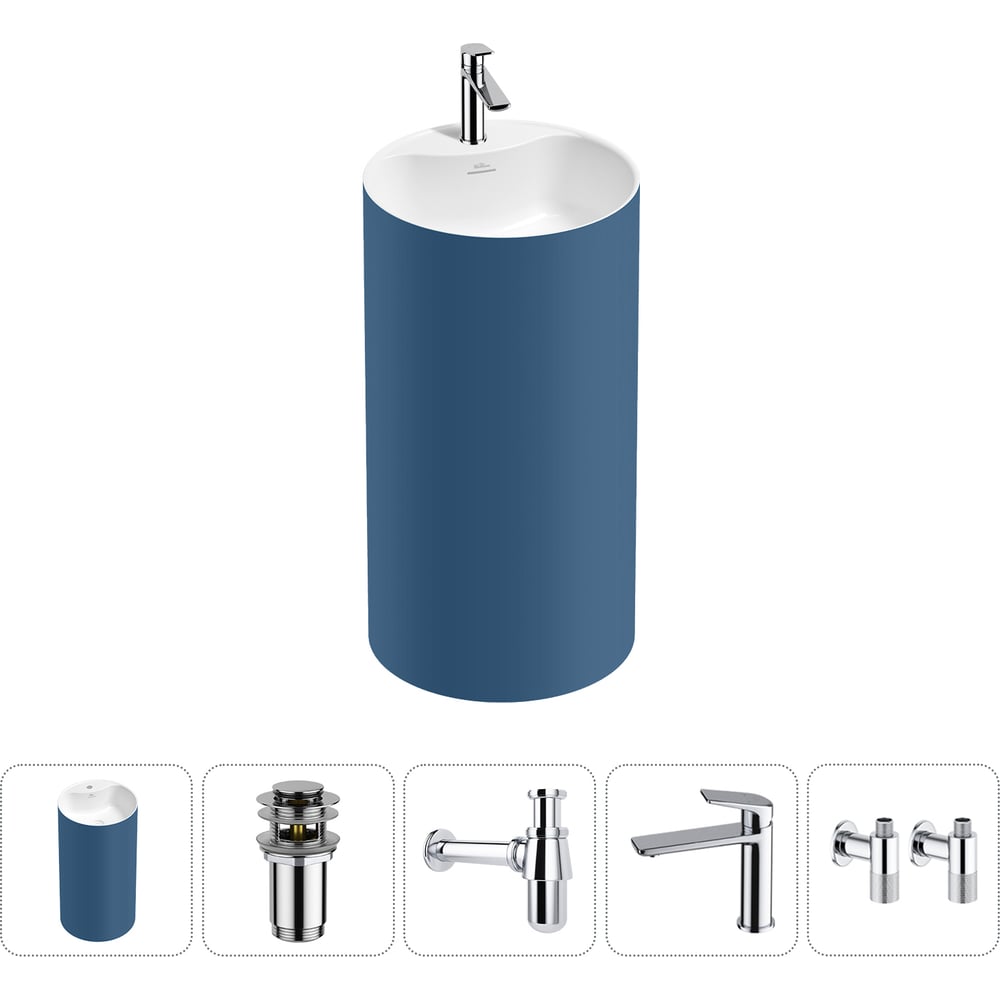 Изображение товара Напольная раковина Wellsee Chalice Perfection 5 в 1 из акрила современная