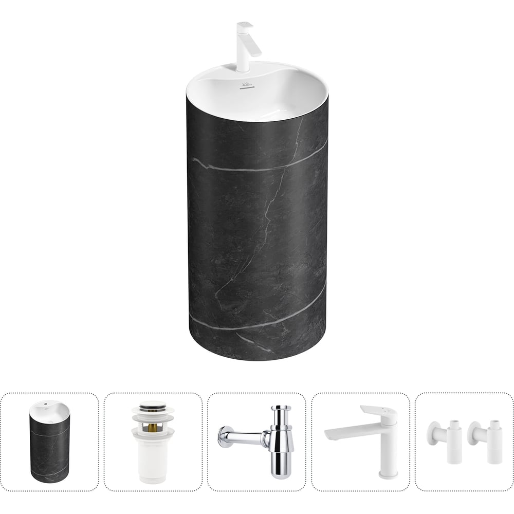 Изображение товара Напольная раковина отдельно стоящая Wellsee Chalice Perfection из акрила в стиле модерн