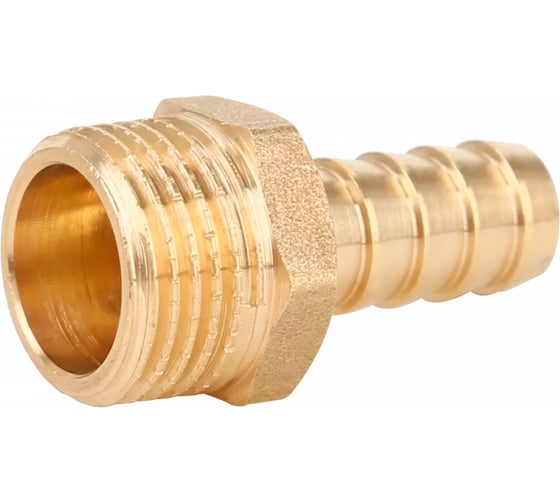 Изображение товара Штуцер для присоединения шланга НР, латунный Gappo 1/2" x Φ10 (уп. из 10 шт.) G1238.0410
