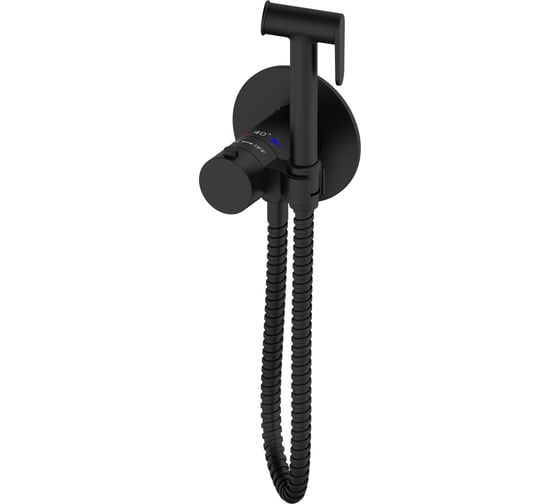 Изображение товара Смеситель с гигиеническим душем и термостатом Wonzon & Woghand встраиваемый, черный матовый WW-88829909-MB