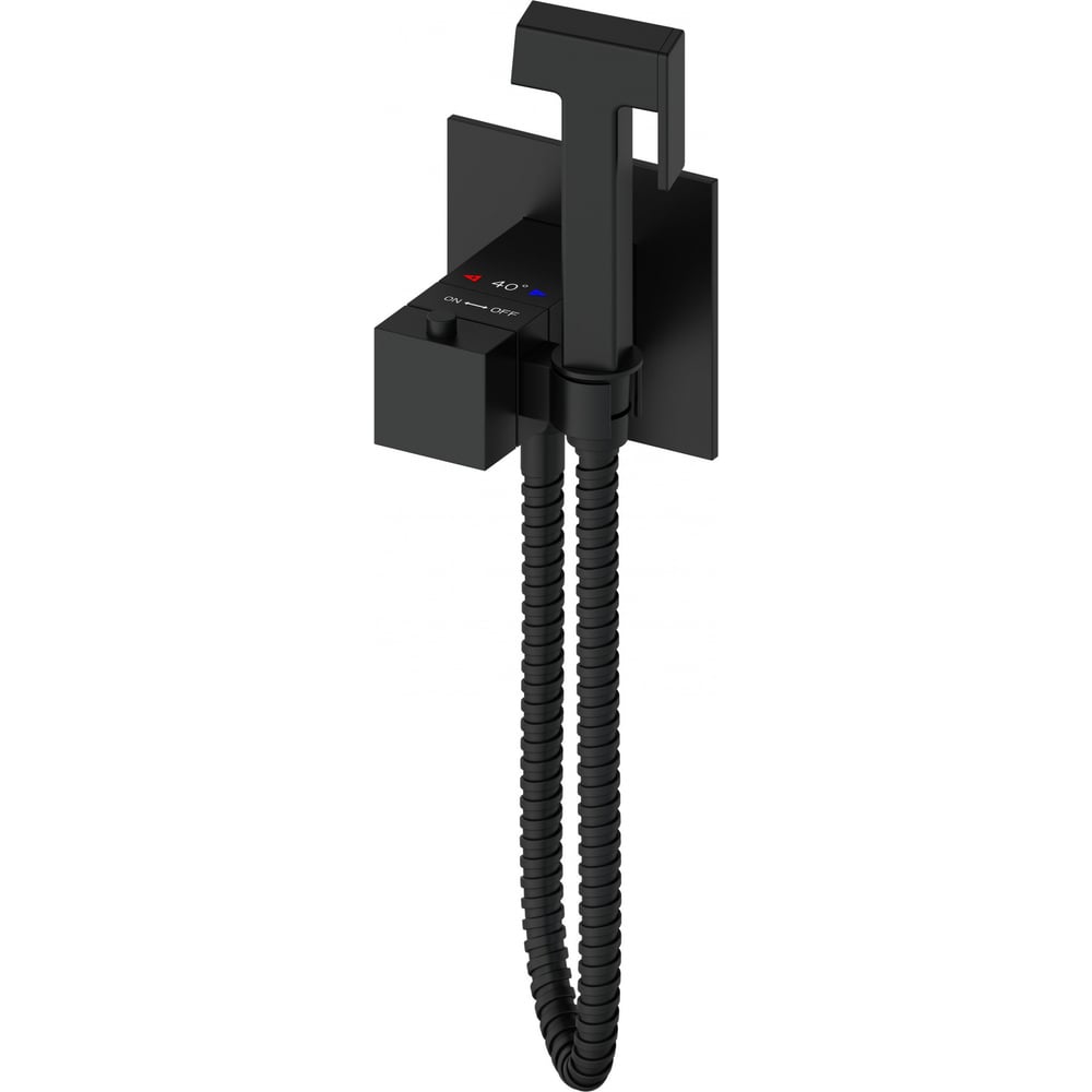 Изображение товара Встраиваемый смеситель Wonzon & Woghand с гигиеническим душем и термостатом черный матовый WW-88829