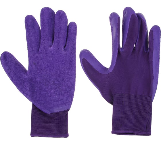 Изображение товара Перчатки с морщинистым латексным полуобливом р.10, 25см, полиэстер, 55г Inbloom 180-022