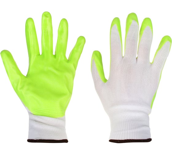Изображение товара Перчатки садовые с нитриловым полуобливом, полиэстер, р.9, 25см, 45г Inbloom 180-021
