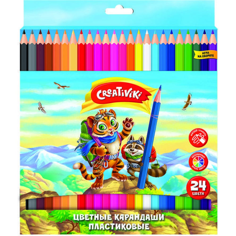 Набор цветных карандашей Creativiki набор двусторонних фломастеров creativiki