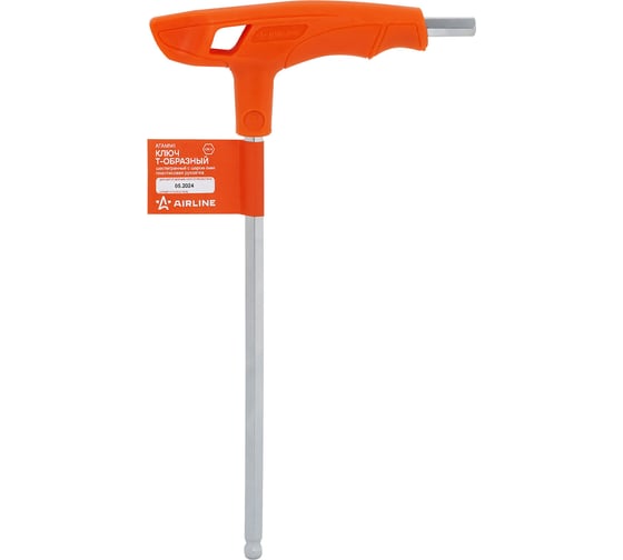 Изображение товара Ключ Т-образный шестигранный AIRLINE с шаром 6мм пластиковая рукоятка ATAM141