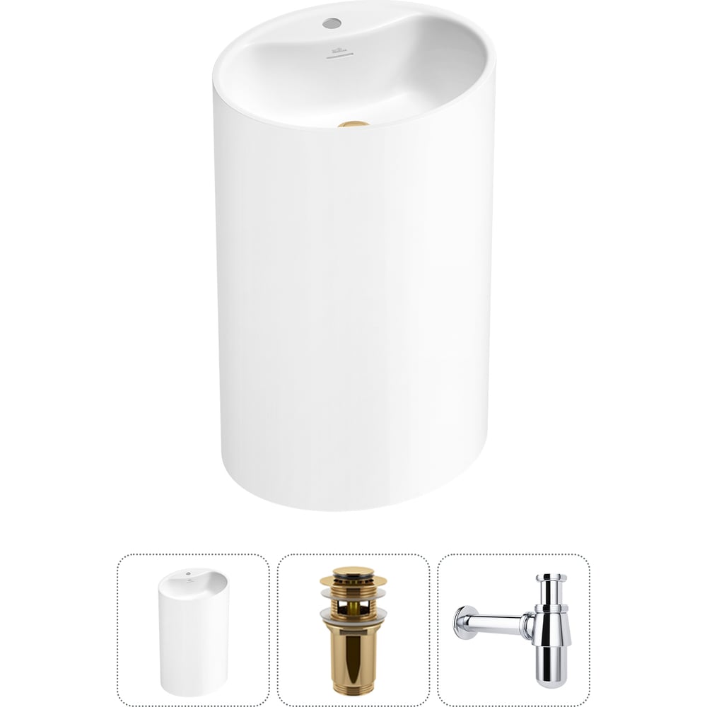 Изображение товара Напольная раковина Wellsee Coquillage матовая белая