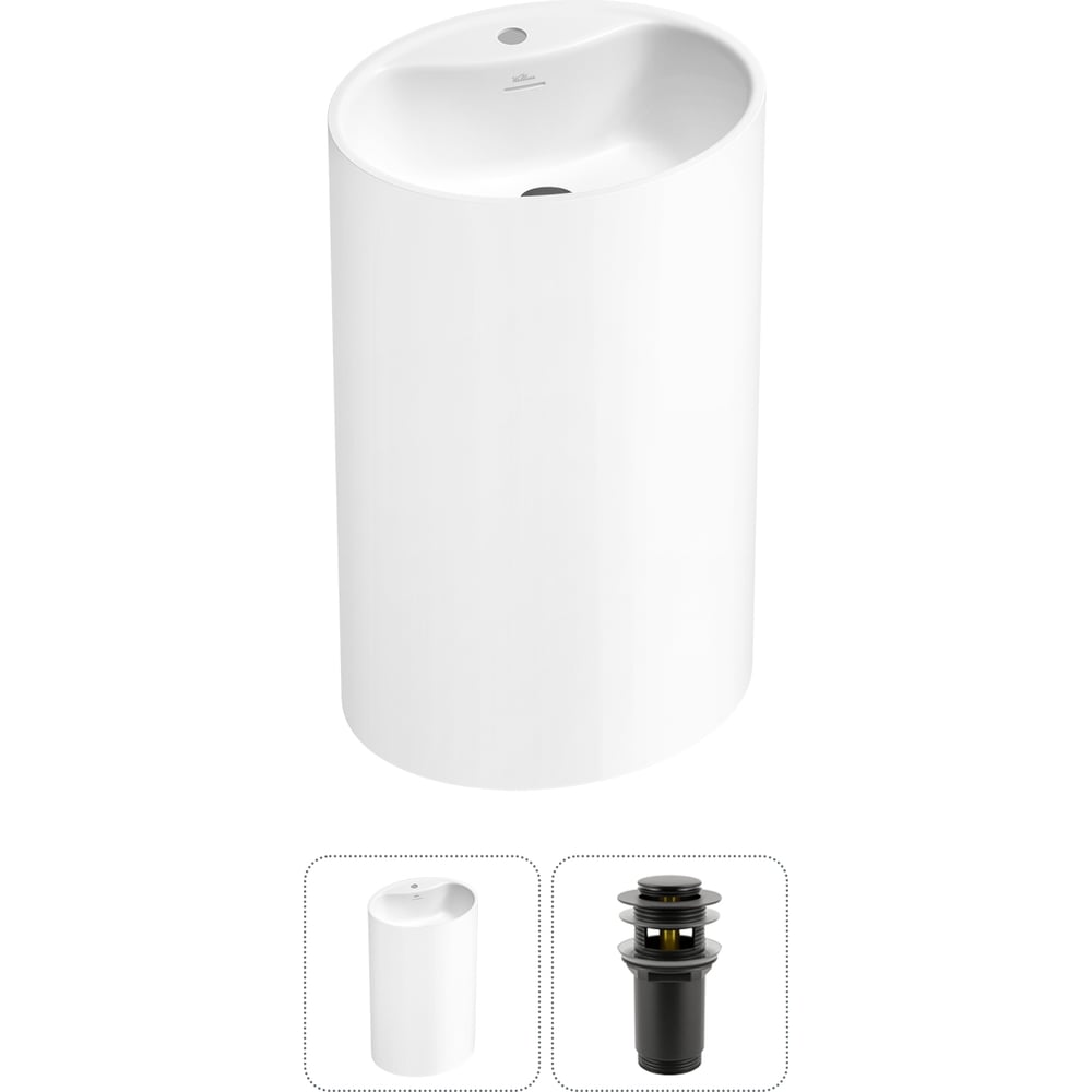 Изображение товара Напольная раковина Wellsee Coquillage из акрила, матовая белая 20213135R