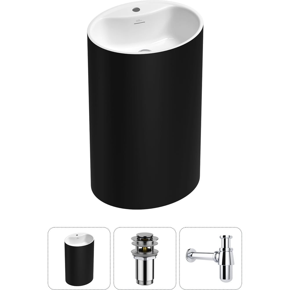 Изображение товара Напольная раковина из акрила Coquillage в стиле современный матовый черный или белый глянец