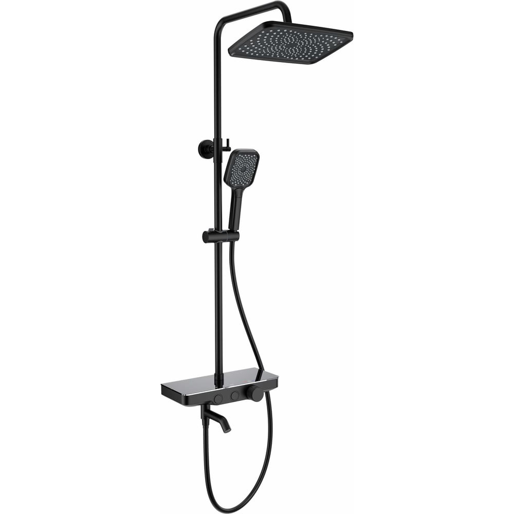 Изображение товара Душевая система с термостатом Wonzon Woghand 300х200 мм черный матовый