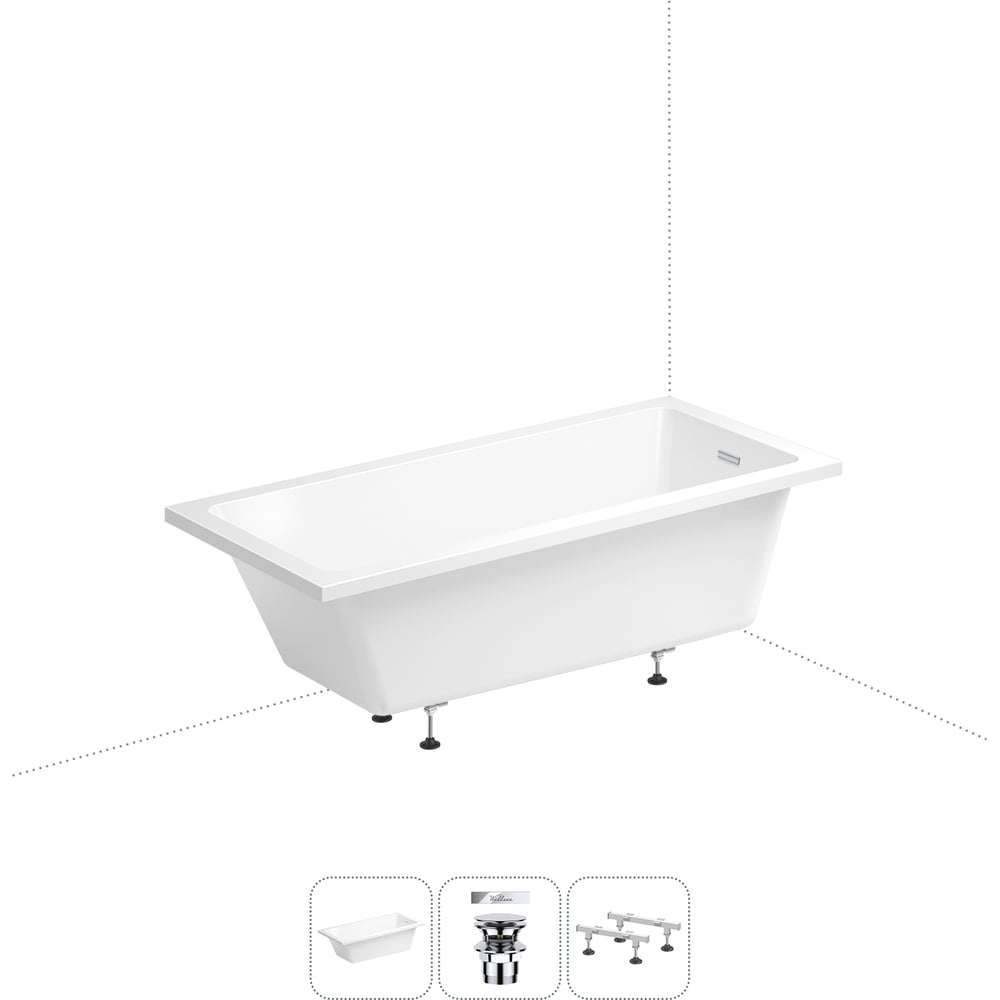 Изображение товара Акриловая ванна Wellsee FreeDom 2.0 165х80 см встраиваемая белая